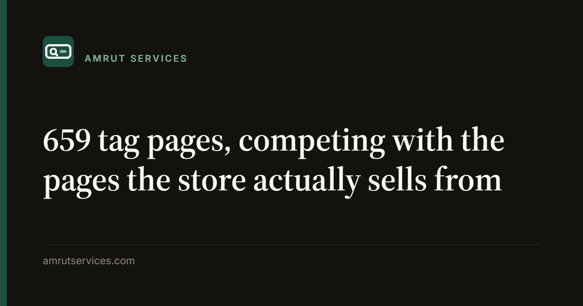 659 tag pages, competing with the pages the store actually sells from