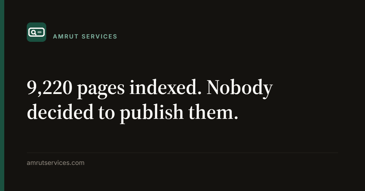 9,220 pages indexed. Nobody decided to publish them.