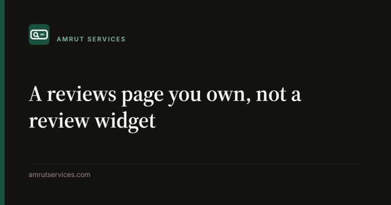 A reviews page you own, not a review widget