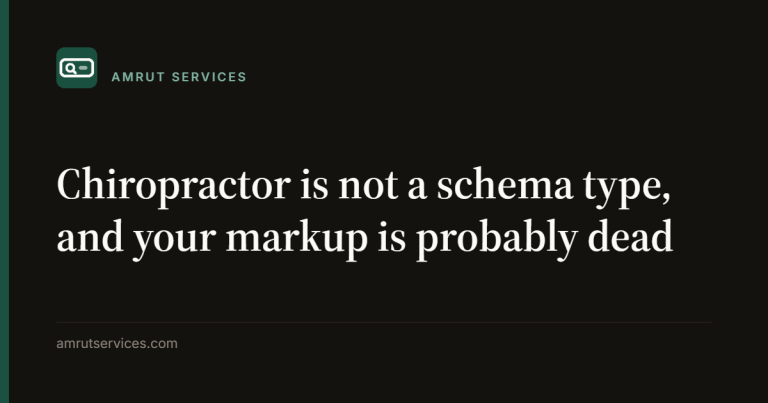 Chiropractor is not a schema type, and your markup is probably dead