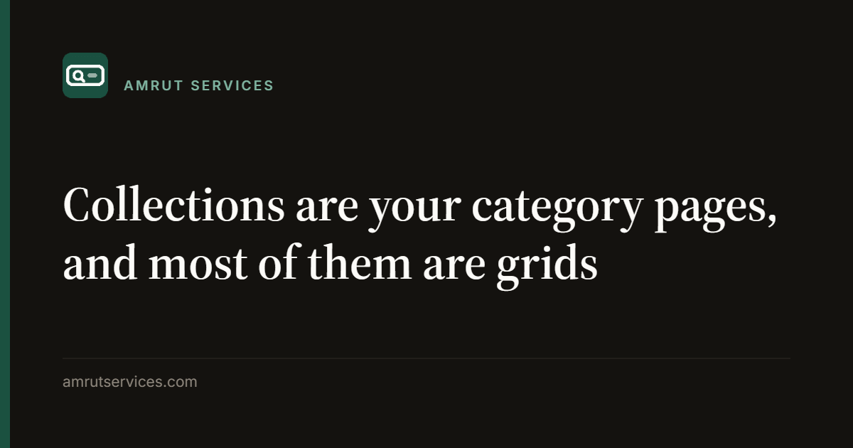 Collections are your category pages, and most of them are grids