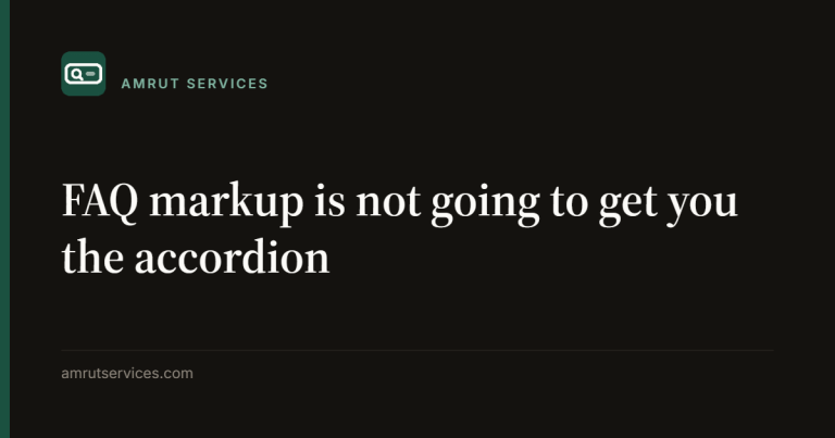 FAQ markup is not going to get you the accordion