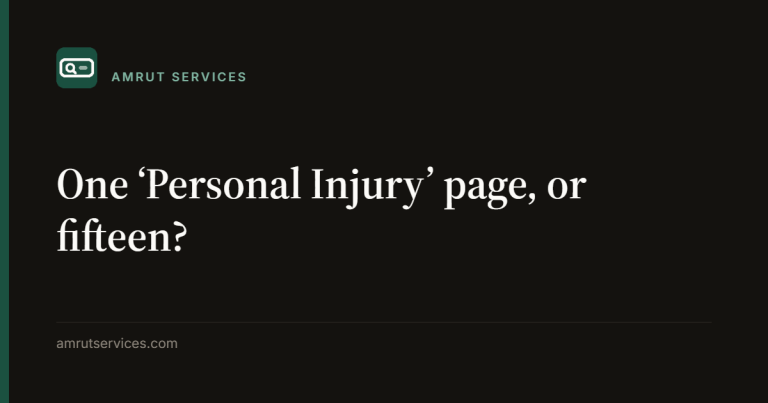 One ‘Personal Injury’ page, or fifteen?