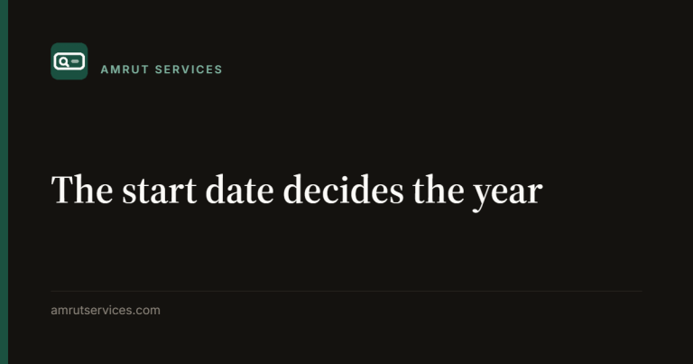 The start date decides the year