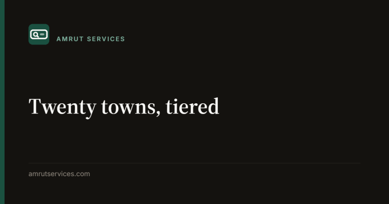 Twenty towns, tiered