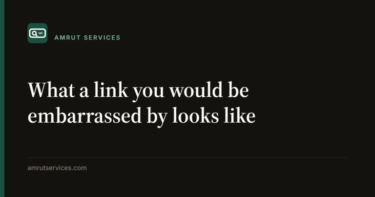 What a link you would be embarrassed by looks like